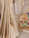 Cream Colour Tissue Paithani With Zari Weaving Work Sarees Wholesalers In Delhi YNF7905 